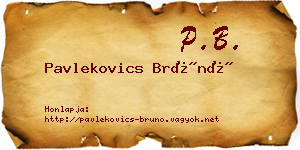 Pavlekovics Brúnó névjegykártya